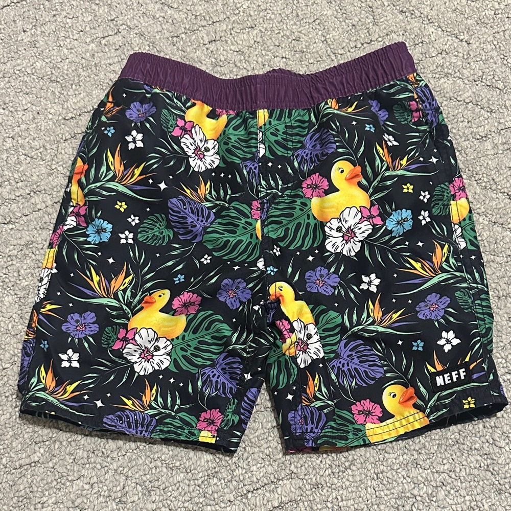 Neff Kids' Colorful Duck and Floral Print Shorts